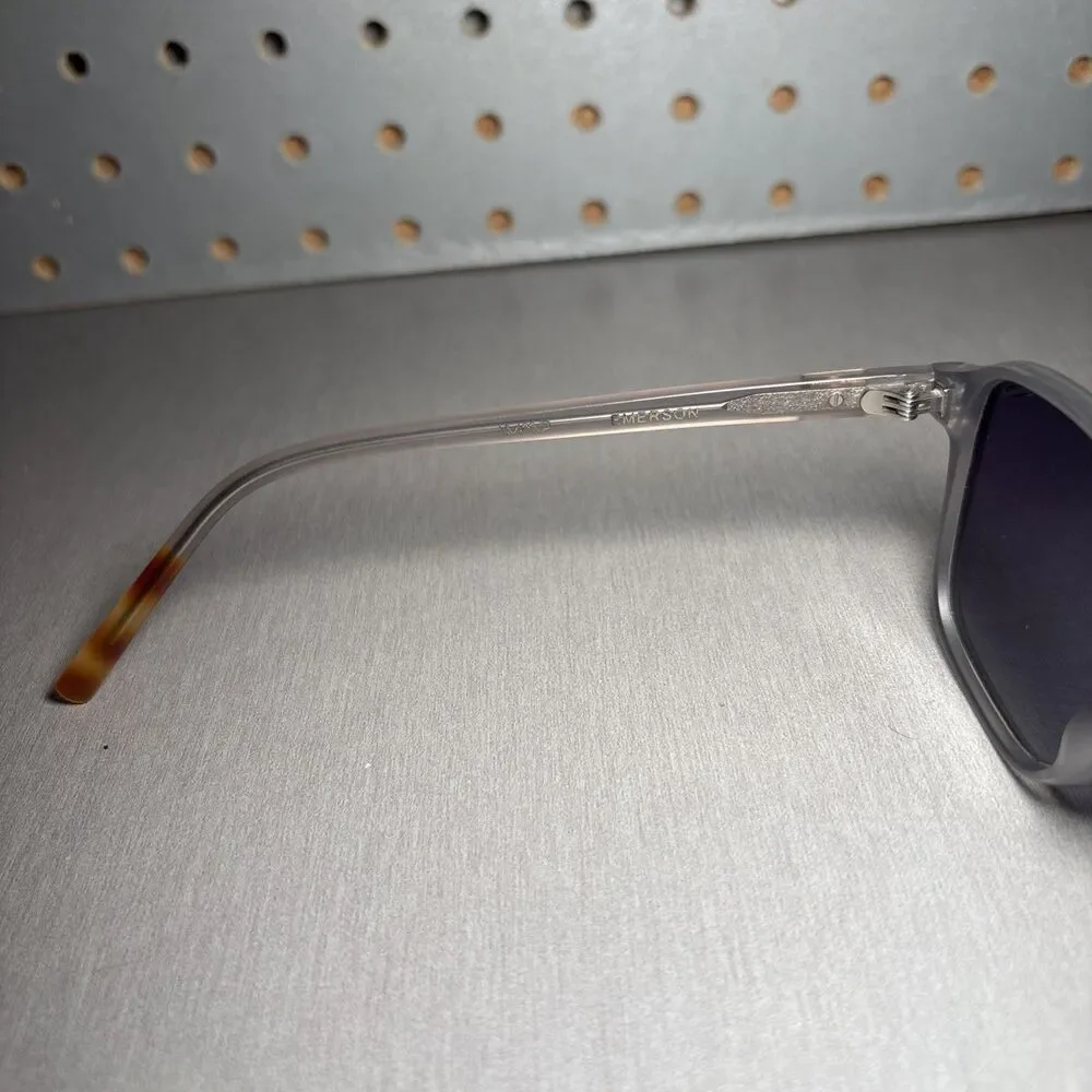 WMP Sunglasses Emerson Gray Silver Full Rim Square Polarized 100% UV Protection